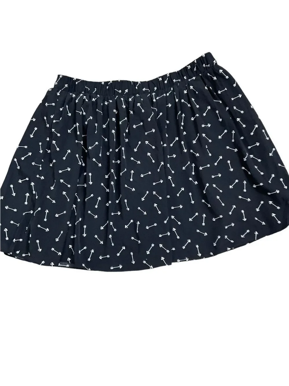 NWT LC Lauren Conrad Date Night Printed Flirty Skirt Arrow Hearts Print Large